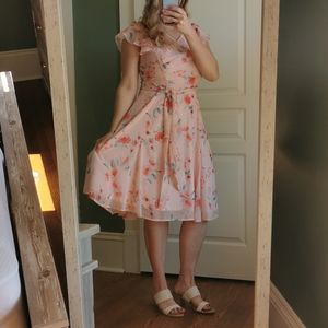 Pink floral dress